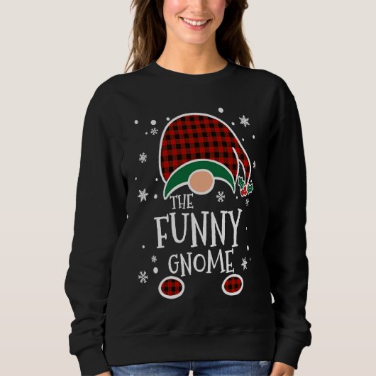 Sweatshirt Buffalo Plaid  Gnome  Christmas Family Matching (Devant)