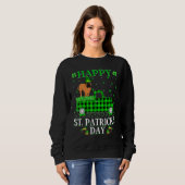 Sweatshirt Buffalo Plaid Green Truck Bullmastiff Chien St Pat (Devant entier)