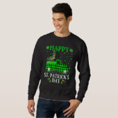 Sweatshirt Buffalo Plaid Green Truck Dinosaur T Rex St Patron (Devant entier)
