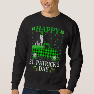 Sweatshirt Buffalo Plaid Green Truck Siberian Husky Dog St Pa