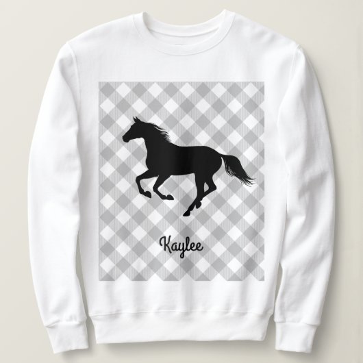 Sweatshirt Buffalo Plaid Horse Lover (Pas Si) Douleur moche (Design devant)