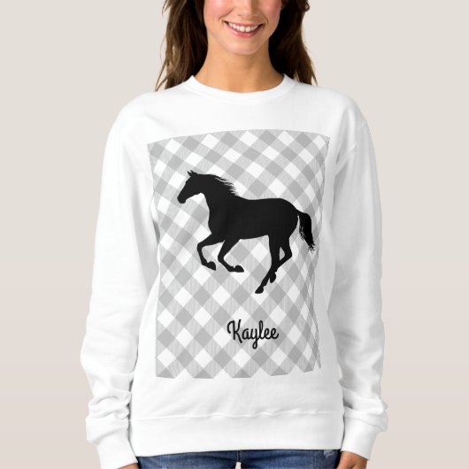 Sweatshirt Buffalo Plaid Horse Lover (Pas Si) Douleur moche (Devant)