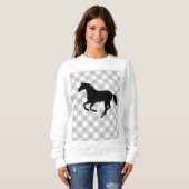 Sweatshirt Buffalo Plaid Horse Lover (Pas Si) Douleur moche (Devant entier)