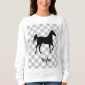 Sweatshirt Buffalo Plaid Horse Lover (Pas Vilain) (Devant)