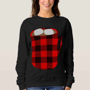 Sweatshirt Buffalo Plaid Hot Cocoa Cup avec Marshmallow Chris