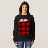 Sweatshirt Buffalo Plaid Hot Cocoa Cup avec Marshmallow Chris (Devant entier)