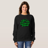 Sweatshirt Buffalo Plaid Lips Lucky Shamrock C St Patrick's D (Devant entier)