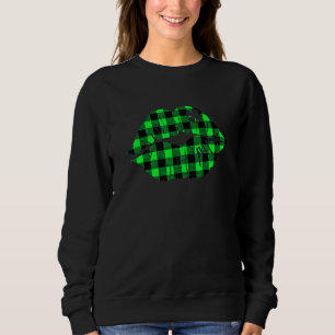 Sweatshirt Buffalo Plaid Lips Lucky Shamrock C St Patrick's D