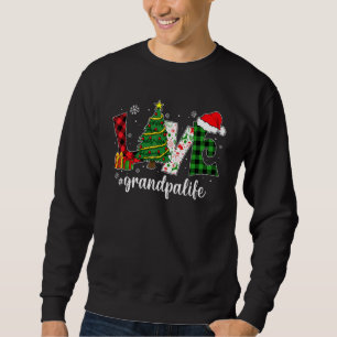 Sweatshirt Buffalo Plaid Love Grand-pa Life Père Noël Christm