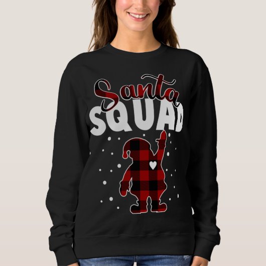 Sweatshirt Buffalo Plaid Père Noël Squad Famille de Noël Matc (Devant)