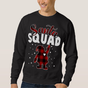 Sweatshirt Buffalo Plaid Père Noël Squad Famille de Noël Matc