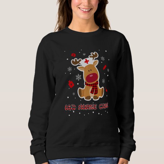 Sweatshirt Buffalo Plaid Reindeer L&d Nurse Crew Nurse Crew (Devant)
