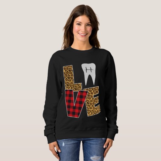 Sweatshirt Buffalo Plaid Toothpaste & Tooth Dentist Valentine (Devant entier)