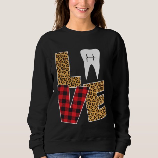 Sweatshirt Buffalo Plaid Toothpaste & Tooth Dentist Valentine (Devant)