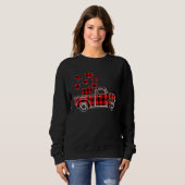 Sweatshirt Buffalo Red Plaid Hearts Pickup Camion Happy Valen (Devant entier)