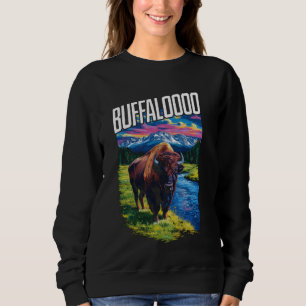 Sweatshirt Buffalo Retro Sunset Lucky Casino Slots Buffalo