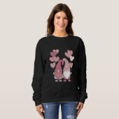 Sweatshirt Buffalo rose Plaid Heart Gnomes Saint-Valentin (Devant entier)