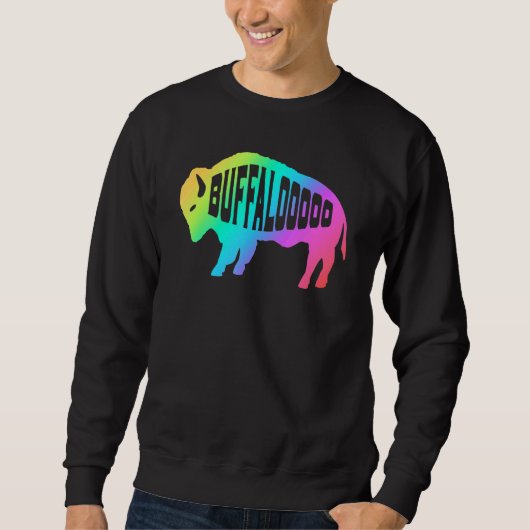 Sweatshirt Buffle de bison arc-en-ciel (Devant)
