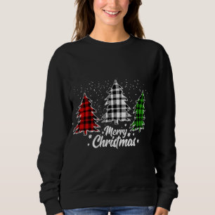 Sweatshirt Buffle de Noël Plaid Rouge Blanc Vert Noël