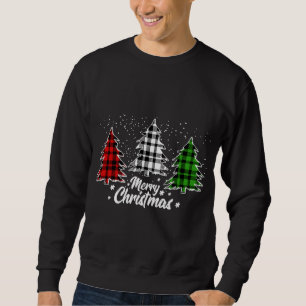 Sweatshirt Buffle de Noël Plaid Rouge Blanc Vert Noël