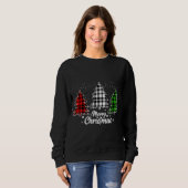 Sweatshirt Buffle de Noël Plaid Rouge Blanc Vert Noël (Devant entier)