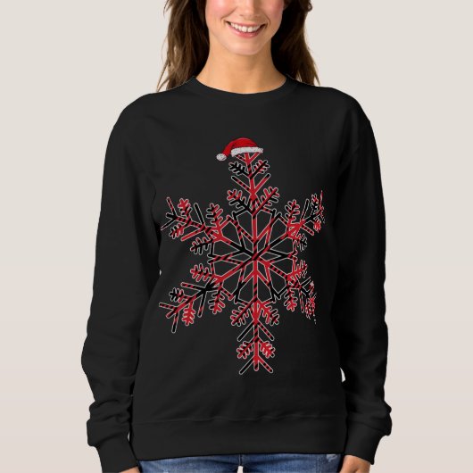 Sweatshirt Buffle de Noël rouge et noir Plaid chapeau de Père (Devant)