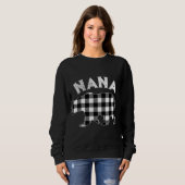 Sweatshirt Buffle noir et blanc Plaid Nana Oear Noël (Devant entier)