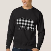 Sweatshirt Buffle noir et blanc Plaid Ours Pajam Noël (Devant)