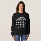 Sweatshirt Buffle noir et blanc Plaid papa Ours Noël (Devant entier)