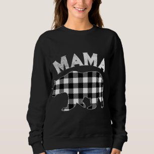 Sweatshirt Buffle noir et blanc Plantée Mama Ours Noël