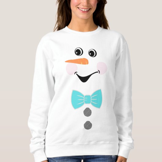 Sweatshirt Buffle noir Turquoise Snowman personnalisé (Devant)