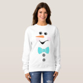 Sweatshirt Buffle noir Turquoise Snowman personnalisé (Devant entier)