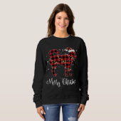 Sweatshirt Buffle rouge Plaid Sibérien Husky Joyeux Noël P (Devant entier)