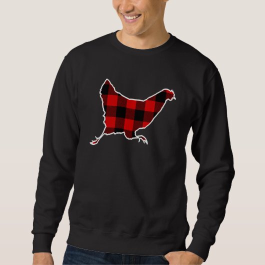 Sweatshirt Buffle Rouge Poulet Plaid Hen Fowl Correspondant P (Devant)