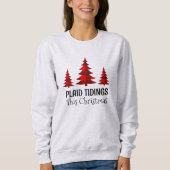 Sweatshirt Buffle rustique Plaid Arbres de Noël Style Occiden (Devant)
