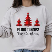 Sweatshirt Buffle rustique Plaid Arbres de Noël Style Occiden