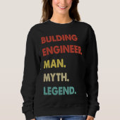 Sweatshirt Bulding Engineer Man Myth Legend  1 (Devant)
