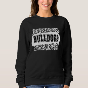 Sweatshirt Buldogs Mascot Distressed School Sports Équipe