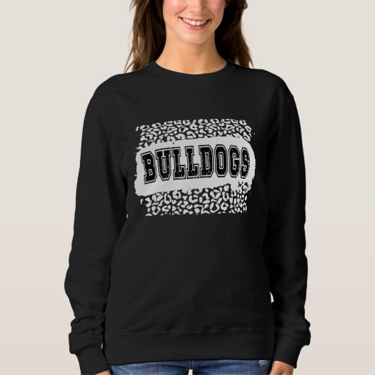 Sweatshirt Buldogs Mascot Distressed School Sports Équipe (Devant)