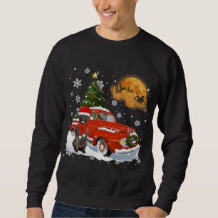 Sweatshirt Bull Mastiff Vintage Wagon Red Truck Christmas Tre