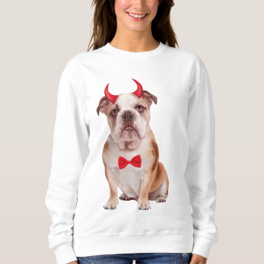 Sweatshirt Bulldog Anglais En Halloween (Devant)