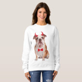 Sweatshirt Bulldog Anglais En Halloween (Devant entier)