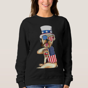 Sweatshirt Bulldog anglais Merica 4 juillet Sungla américain