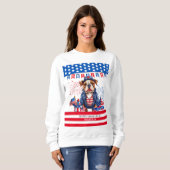 Sweatshirt Bulldog Happy 4 juillet Fête de l'Indépendance amé (Devant entier)
