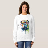 Sweatshirt Bulldog Vibrant et coloré (Devant entier)