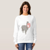 Sweatshirt Bulle de gomme Llama soufflant bulle (Devant entier)