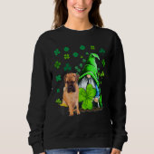 Sweatshirt Bullmastiff Chien Gnome C Shamrock St Patrick's Da (Devant)