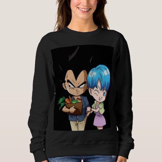 Sweatshirt Bulma and Vegeta Valentines day (Devant)