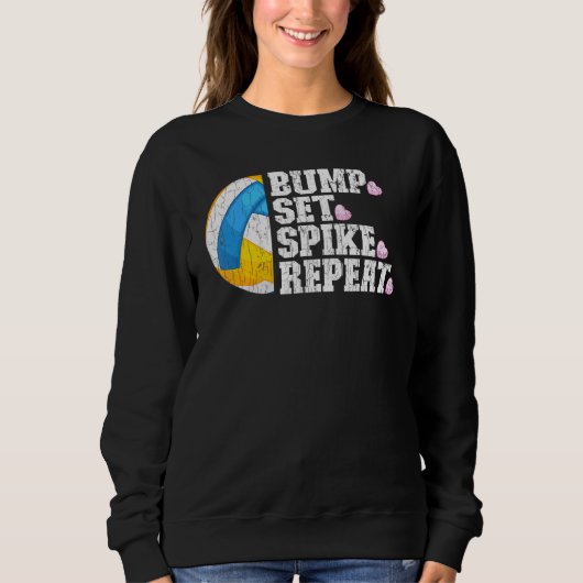 Sweatshirt Bump Set Spike Répéter Volleyball Graphic Player C (Devant)