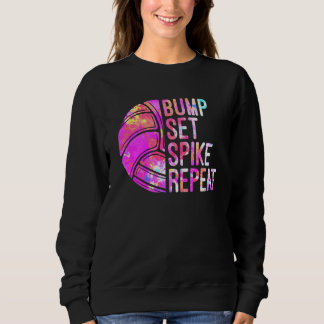 Sweatshirt Bump Set Spike Répéter Volleyball Lover Girls Athl